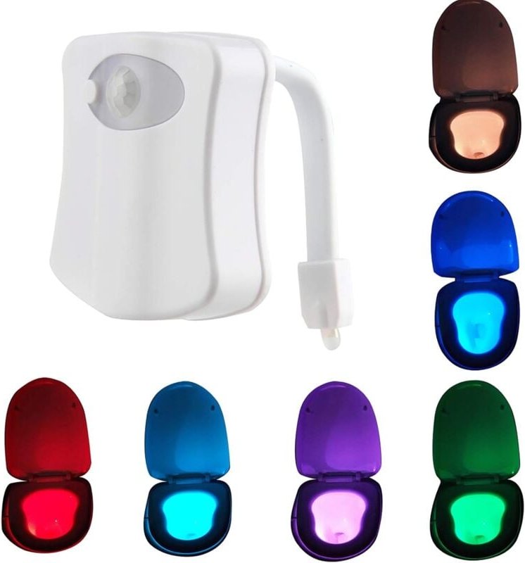 Memkey - Toiletten-Nachtlicht, 8 Farbwechsel, menschlicher Körper, Bewegungssensor, LED-Nachtlicht für Badezimmer, Toile...