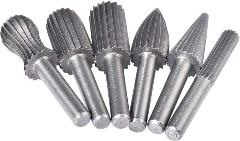 Csparkv - Set mit 6 Frässtiften, Hartmetall-Frässtift-Set mit 6 mm Messergriff für Schleifmaschine, Holzbearbeitung, Met...