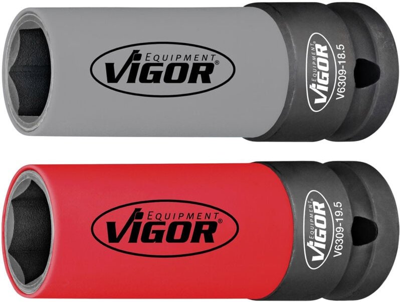 Schlagschrauber Steckschlüssel Satz ∙ V6309 ∙ 1/2 Zoll (12,5 mm) Vierkant hohl ∙ Außen Sechskant Profil ∙ 2-teilig ∙ Anz...