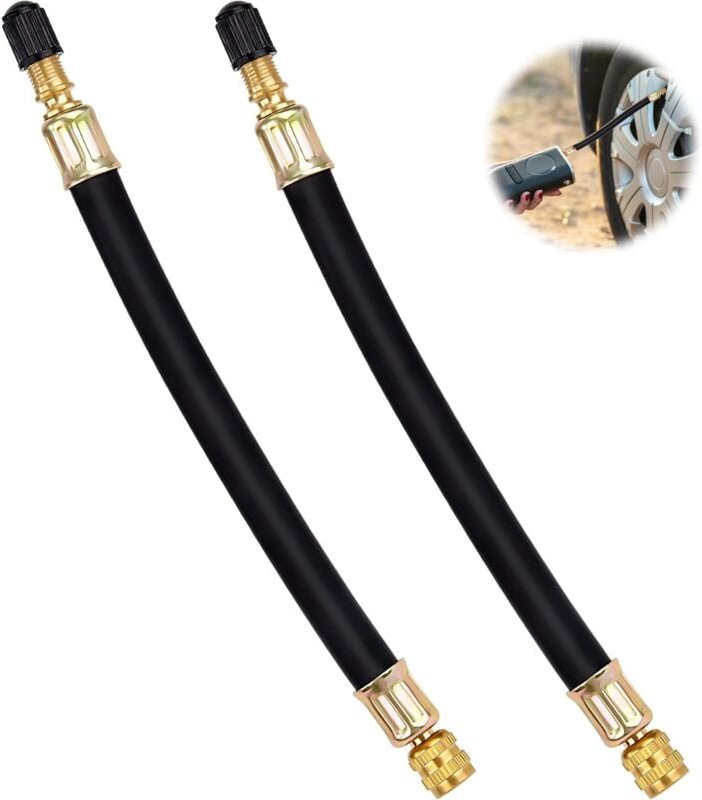 Gummi-Reifenventilverlängerung, flexible Reifenventilverlängerung für Autos, LKWs, Motorräder, Fahrräder, 150 mm, 2 Stüc...