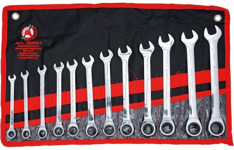 Thumbnail - Bgs Technic - Ratschenring-Maulschlüssel-Satz sw 8 - 19 mm 12-tlg.