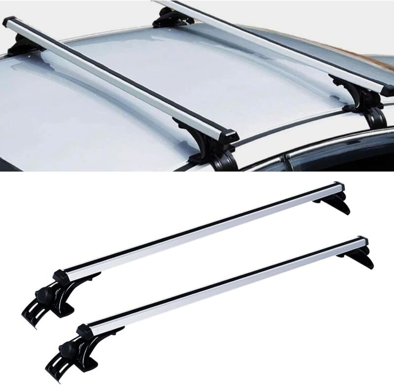 2 Stück General Dachträger Querstangen, Aluminium Legierung Verstellbare Dach Bars Halter, Universal Dachträger Grundtäg...