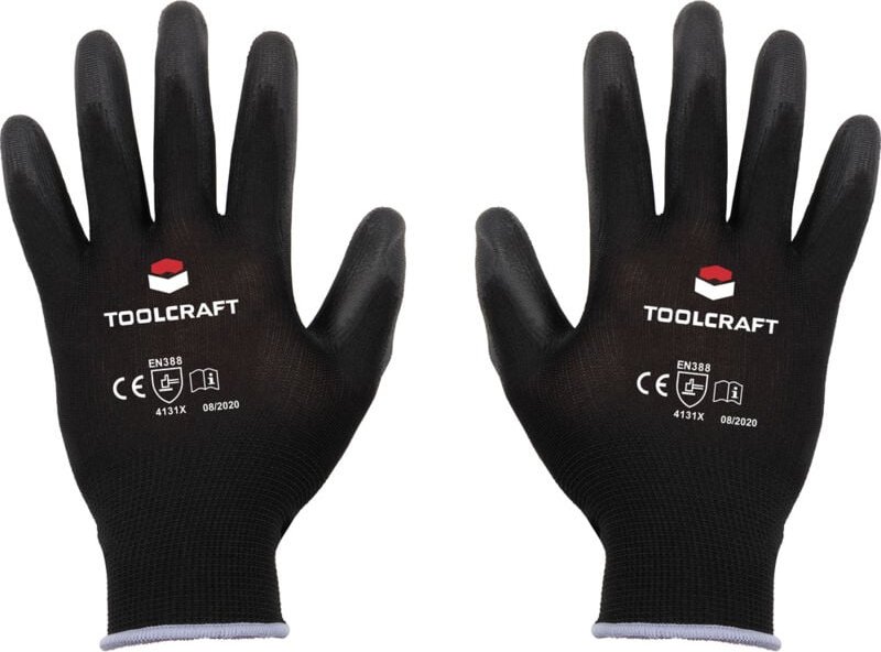 Toolcraft - TO-5621547 Polyester, Polyurethan Arbeitshandschuh Größe (Handschuhe): 9 en 388 cat ii