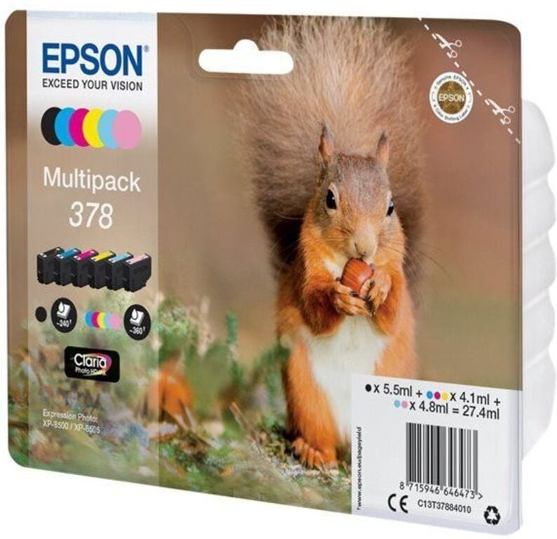 Epson Tintenpatronen 378 Multipack - Hochwertige Tinte für lebendige Farben