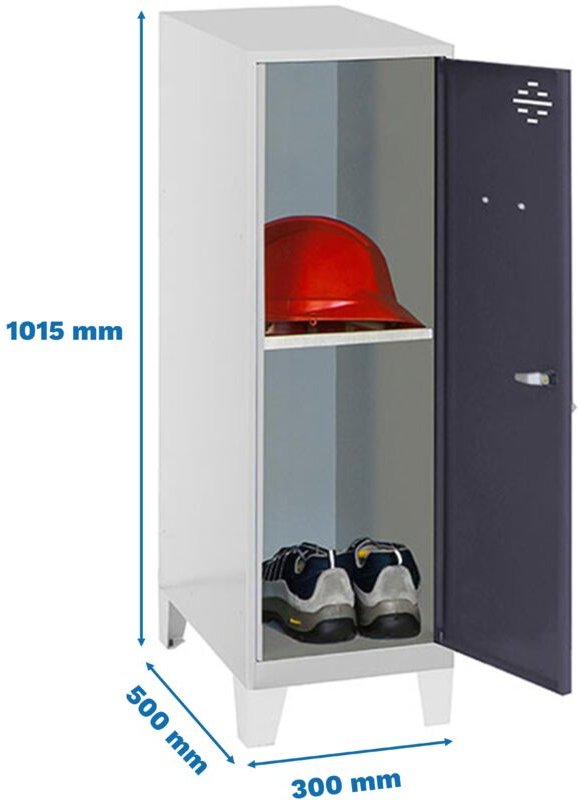 METALLISCHES SCHLIESSFACH SIMONLOCKER DISM.MINI + BAN. 915x300x500+PIES GRAU/ANT