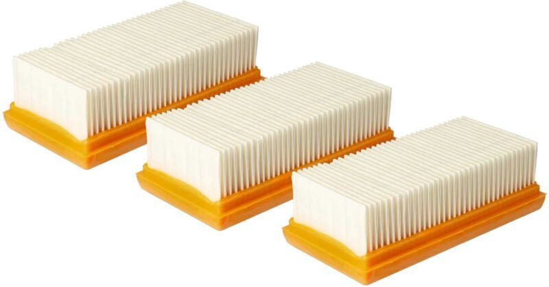 Set 3x Flachfaltenfilter Ersatz für Makita W107418352 für Staubsauger - Motorkühlluftfilter - Vhbw