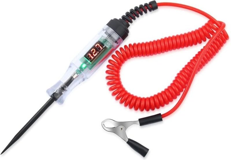 Bluedeer - Auto Spannungsprüfer Stift, Prüflampe 12v,Spannungsprüfer dc mit Digitaler lcd Automobil Stromkreistester,für...