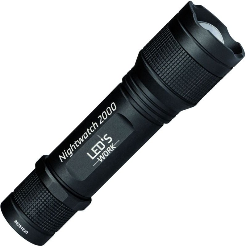 LED'S WORK Led Taschenlampe 2000 Lumen IPX8 Nightwatch ideal für Outdoor-Aktivitäten, Aluminium