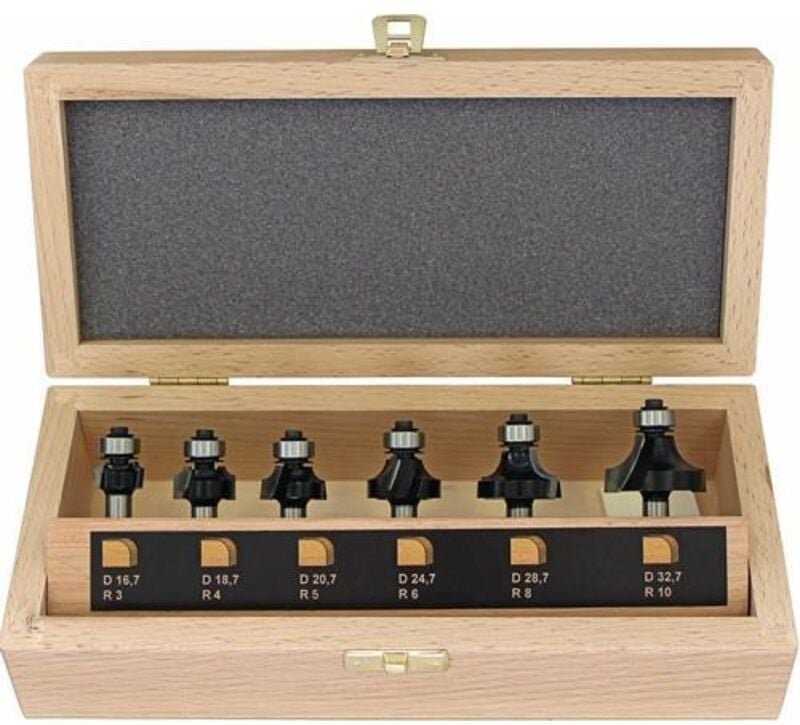 FISCH Abrundfräsersatz 973CT06A03 Hartmetall Schaft-Ø 8 mm 6tlg. - 973CT06A03