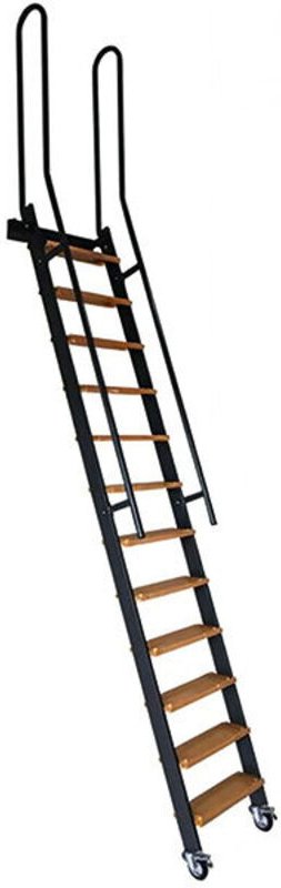 Matisère - Stahl-Raumspartreppe Holzstufen- Geschosshöhe 2,25m - SSPXL-239-N-RV