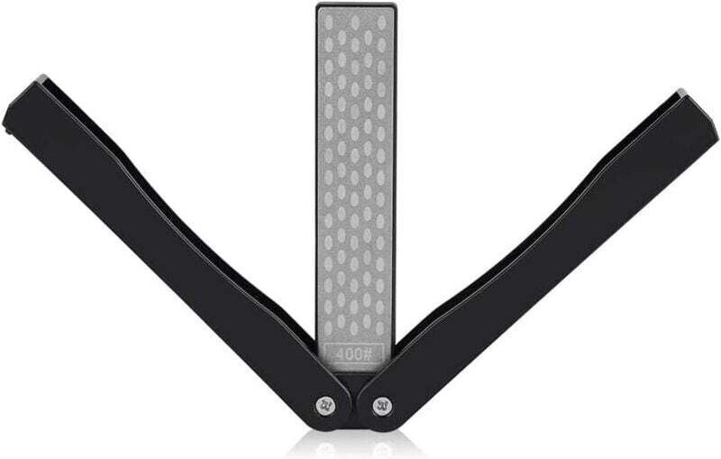 YMYNY Doppelseitiger Diamant-Schleifstein, Körnung 400/600, Klappmesserschärfer, Taschen-Schleifstein