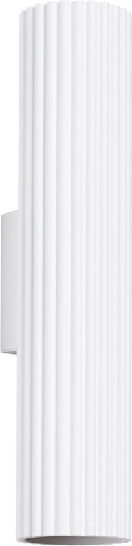 Moderne weiße Wandleuchte, Wellrohr, 30 cm, oben und unten, für Wohnzimmer, Flur, 2xGU10 10W, KARBON, Sollux Lighting