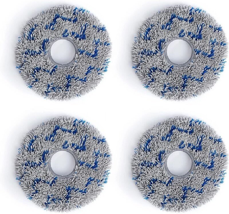 4x grau gestreifter waschbarer Mopp, geeignet für T10/X1-Tücher - Ahlsen
