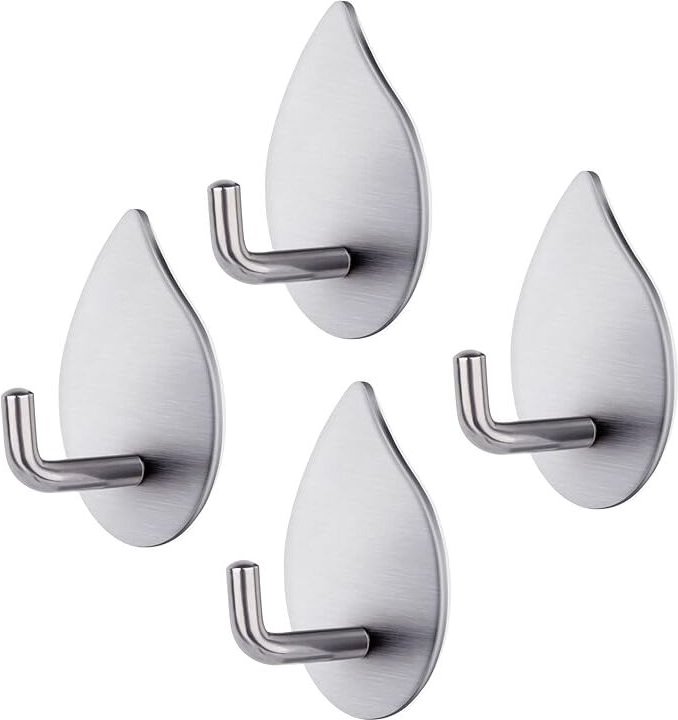 Sollbry - Klebehaken, 4 Stück, selbstklebender Haken, 304 Edelstahl, Wandhaken, wasserdicht, beständig, Handtuchhalter, ...
