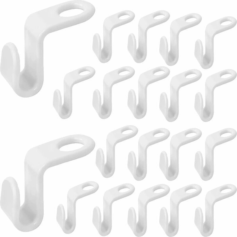 20 Stück platzsparende Hängehaken aus weißem Kunststoff - Ahlsen