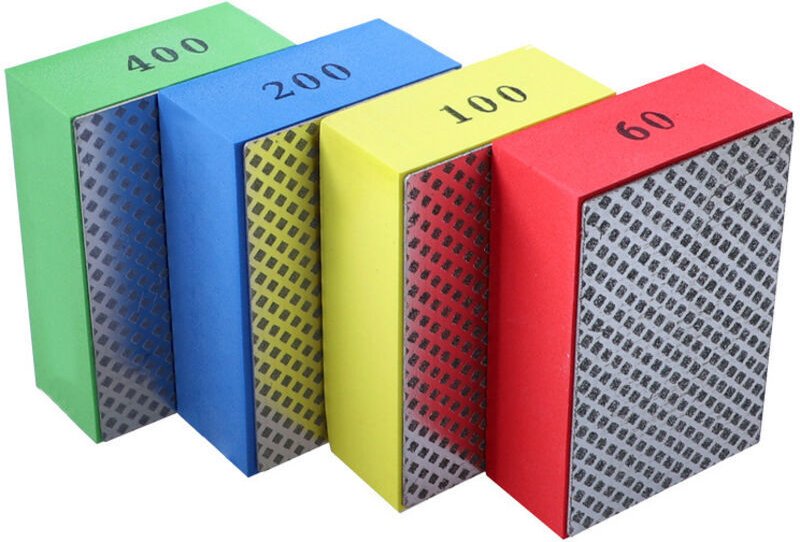 Set mit 4 Diamantpolierpads für Fliesen, Glas, Keramik, Schleifklötze, Polieren, Körnung 60, 100, 200, 400