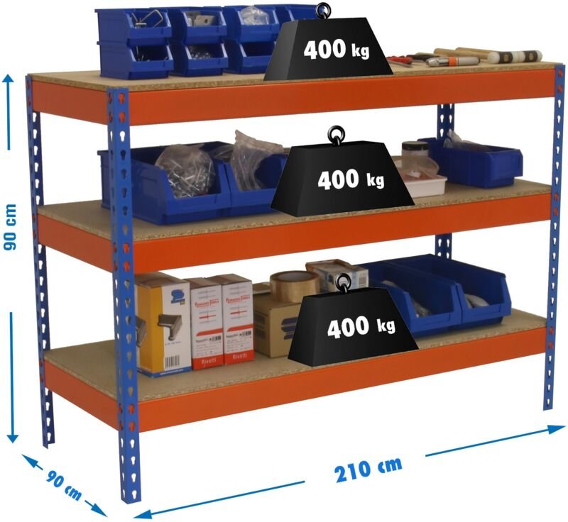 Simonrack Robuste Industrie-Regal Blau und Orange