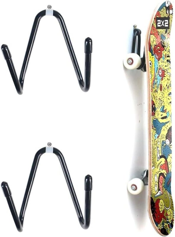 Set mit 2 Skateboard-Wandhalterungen, mit Aufhängeschrauben, für Skateboard, Longboard, Pennyboard, klassische Gitarre -...