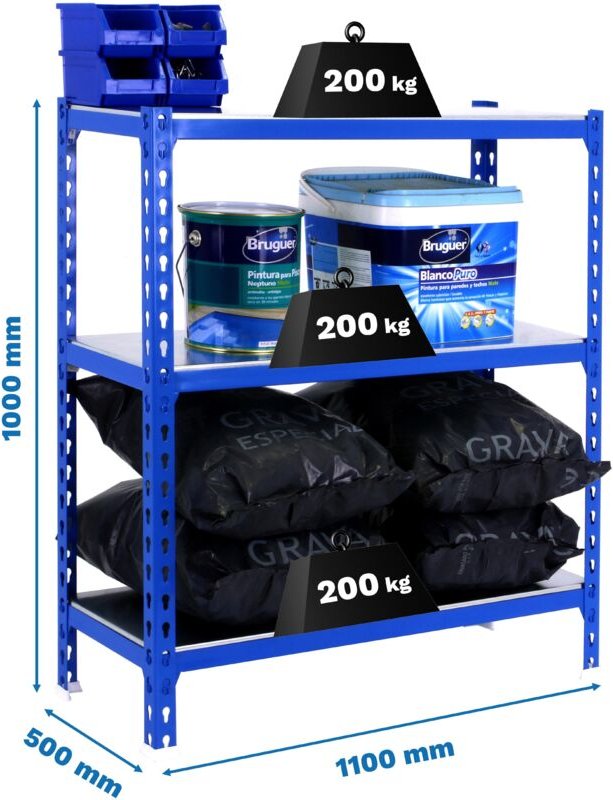 Simonrack Metallregal blau 1000x1100x500 mm