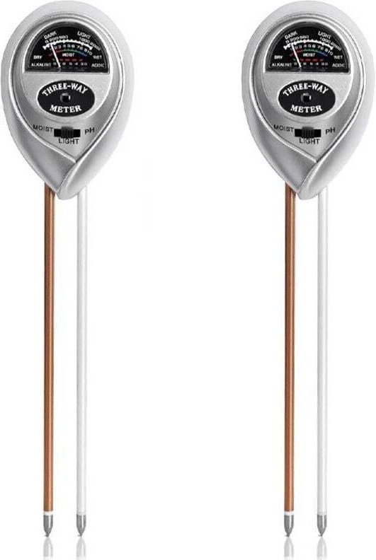 3-in-1-Bodentester, 2-teiliges Feuchtigkeits-/Licht-/pH-Messgerät, Bodentest-Set für Pflanzen und Blumen (keine Batterie...