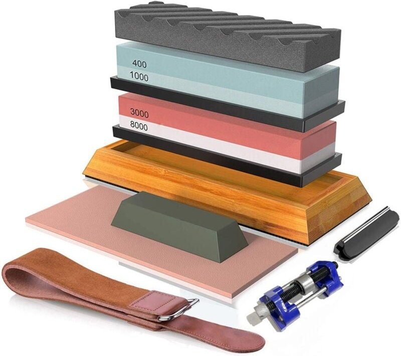 Schleifstein-Set 400-8000, rutschfester Schärfer
