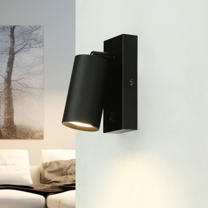 Wandleuchte Metall GU10 verstellbar Schwarz Wandspot