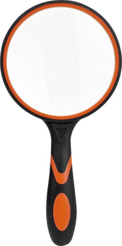 Vergrößerungsglas, Leselupe, 10-fache Vergrößerung, 75 mm, schwarz und orange, Gummigriff, zum Lesen, für Insektenbeobac...