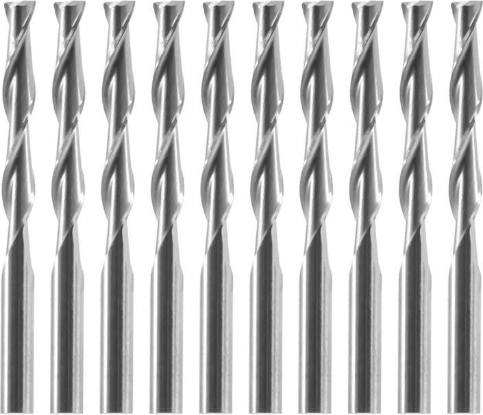 10x1/8 zoll 3,175mm Hartmetall cnc Doppel Zwei Flöte Spirale Bits Ende Mühle Router 22mm