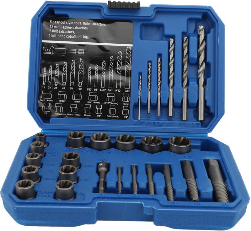 Eosnow - 26-teiliges Werkzeug zum Entfernen von Schraubenmuttern, 40-Cr-Spiralschraubenausdreher, Multi-Spline-Entferner...