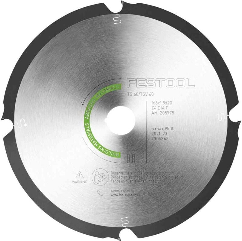 Diamant-Kreissägeblatt abrasive materials dia 168x1,8x20 F4 - Festool