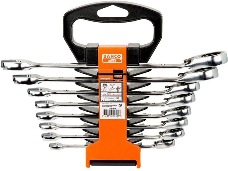 Bahco - 1RM/SH8 Knarren-Ring-Maulschlüssel-Satz Schlüsselweite (Metrisch) 8 - 19 mm