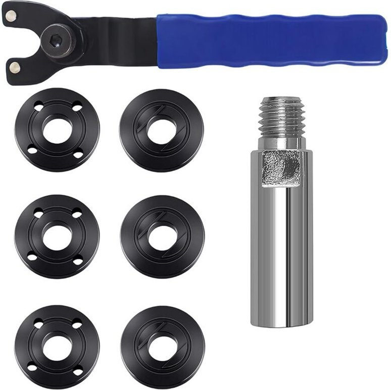 Winkelschleiferschlüssel 5/8 Zoll-11-Verlängerungsschaft mit 6-teiliger Schraubenschlüssel-Flanschmutter, 3 Zoll