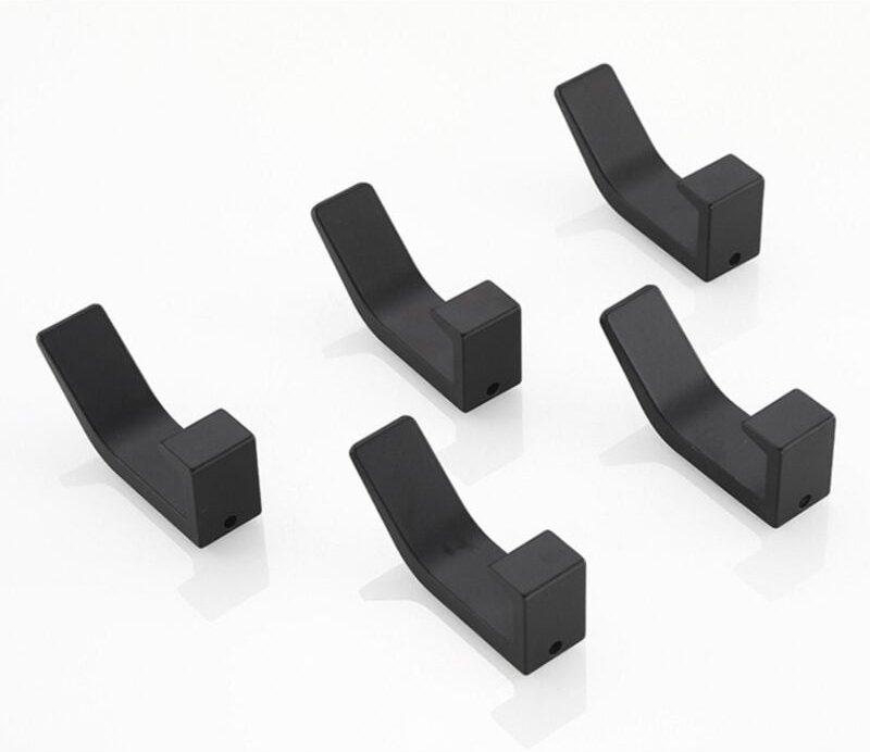 Shining House - Space Aluminium Küche Badezimmer Toilettenhaken Garderobe Nordic Schwarz Free Punch Kleiderhaken Schwarz...