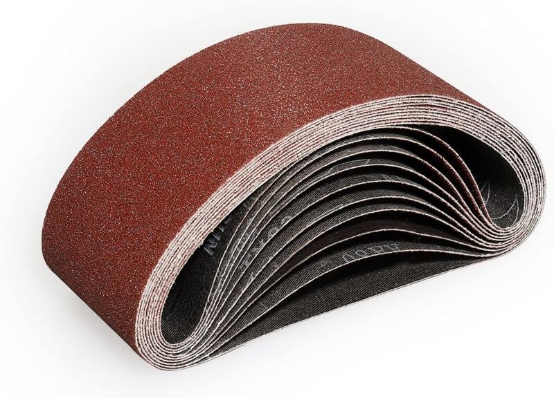 Schleifbänder 75 x 533 mm – 10 Stück Schleifbänder mit Körnung 80 zum Schleifen und Polieren mit Bandschleifer