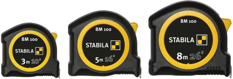 Stabila BM 100cm+inch 19580 Maßband 8 m ABS