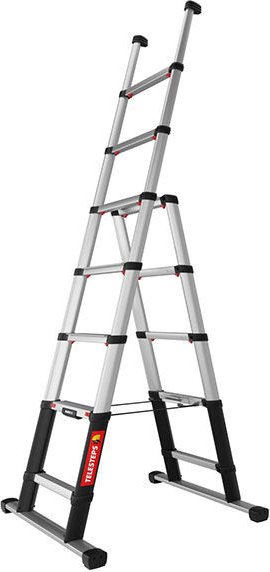 Teleskop-Stehleiter - maximale Arbeitshöhe 3.10m - Werkzeughalter - TEL-72423/9202-101