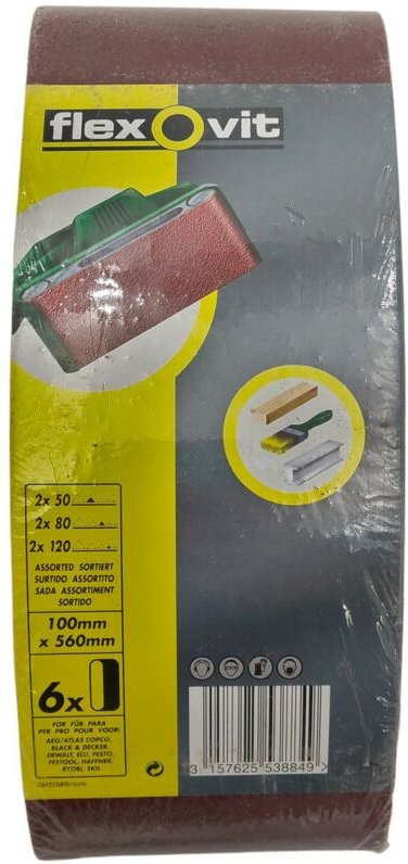 6x Schleifstreifen für Schwingschleifer 100x560mm sortiert Schleifbänder Körnung