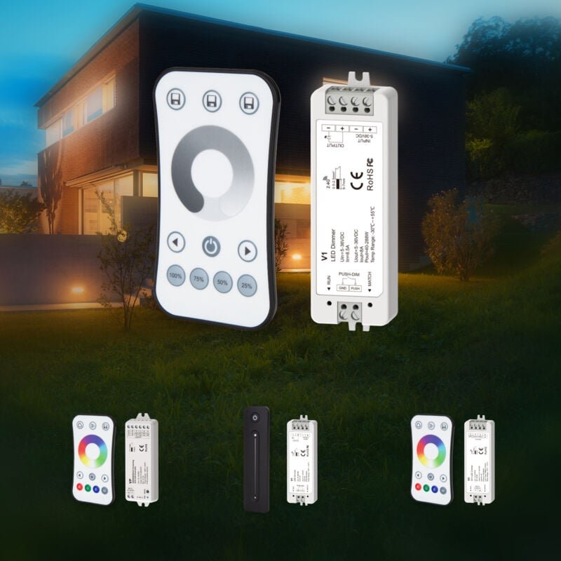 Light 5-36V led Controller Dimmer rgb/w/cct mit Fernbedienung Set: Dimmer, Dimmer 2 - Hexim