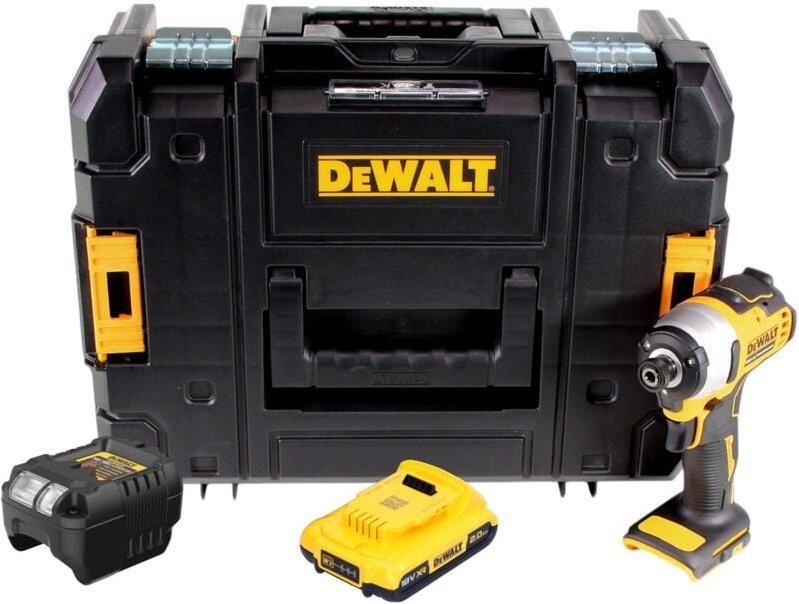 Dcf 809 D1T Akku Schlagschrauber 18 v 190 Nm 1/4' Brushless + 1x Akku 2,0 Ah + Ladegerät + tstak - Dewalt
