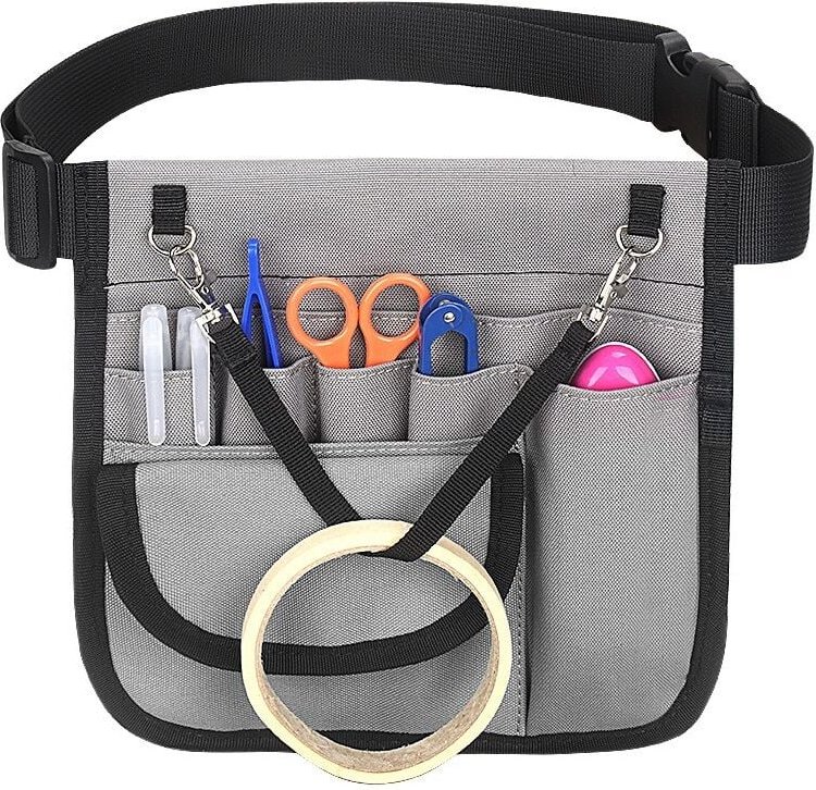 Thumbnail - Werkzeugtasche- Krankenschwestertasche, eine Klappentasche, mit verstellbarem Gürtel(Grau)