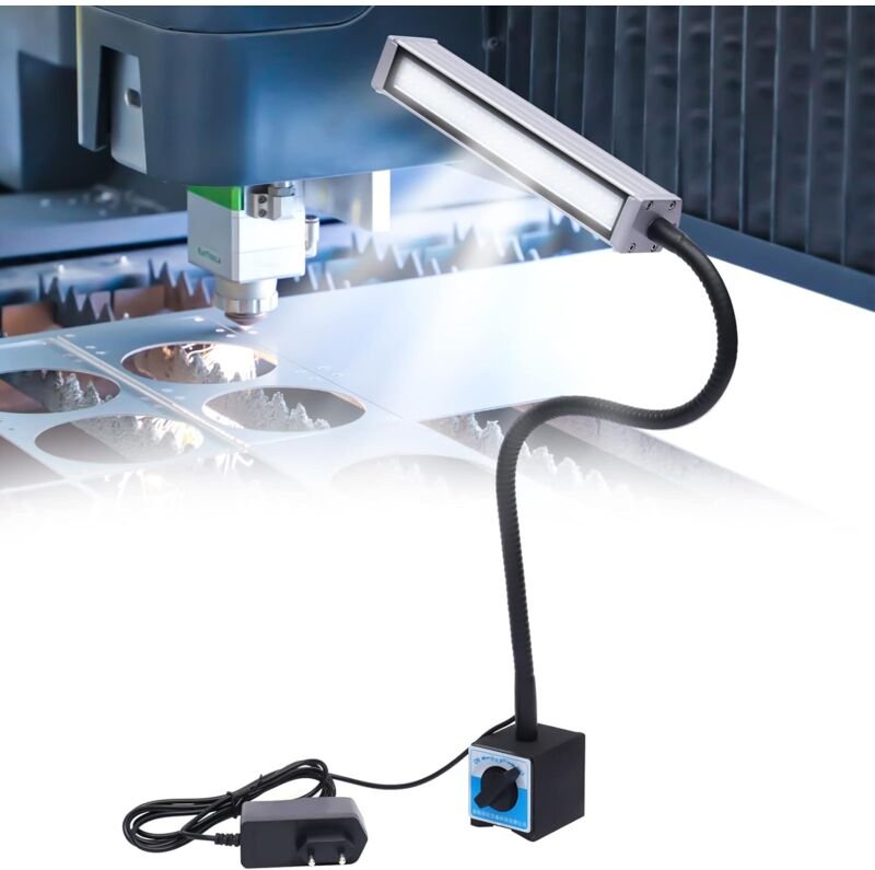 Cnc Maschinenlampe led Drehmaschine Magnetische Arbeitsleuchte Flexibel Wasserdicht Arm Licht Schwarz 10W für Handwerk, ...