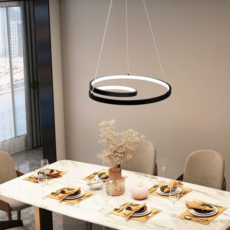 Pendelleuchte Esstisch Hängelampe led: 40CM Schwarz Hängend Lampe Dimmbar Hängeleuchte Design Esszimmerlampe Modern Esst...