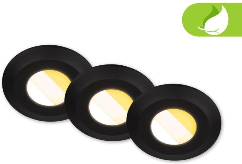 3er Set LED Bad Einbaustrahler LED Einbauleuchten Bad Spots CTS dimmbar Ra90