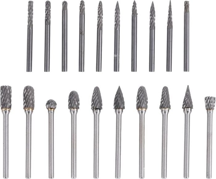 Tlily - Doppelschnitt-Hartmetall-Drehfräser-Set, 20-teilig, Schleifbits, 1/8-Zoll-Schaft, Wolfram-Schneidfräser für die ...