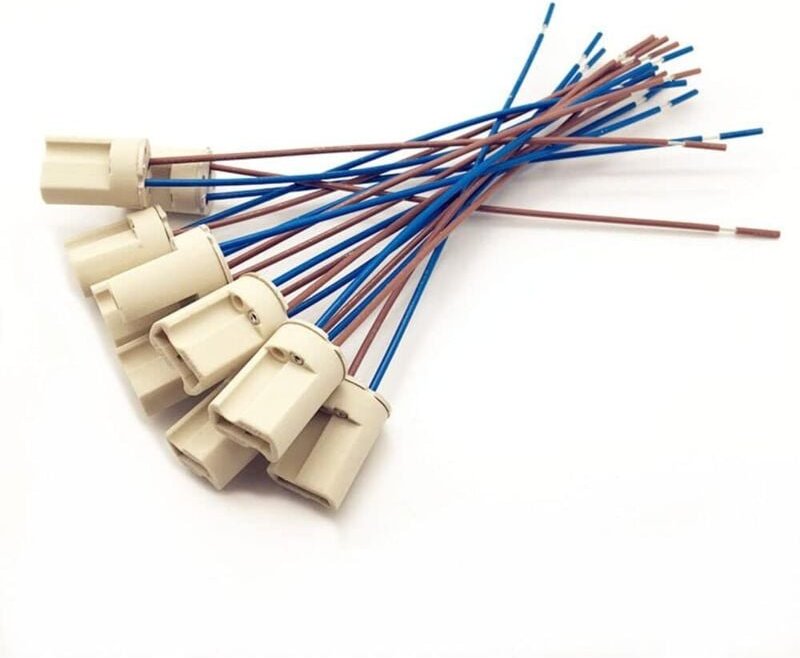 10 Pièces G9 Support de Lampe Culot Céramique avec Câble 150 mm 250V G9 Base de Douille D'ampoule Connecteur en Céramiqu...