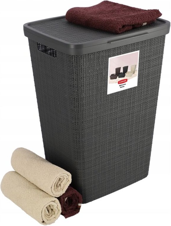 Jute 58L Korb mit Deckel anthrazit - Curver