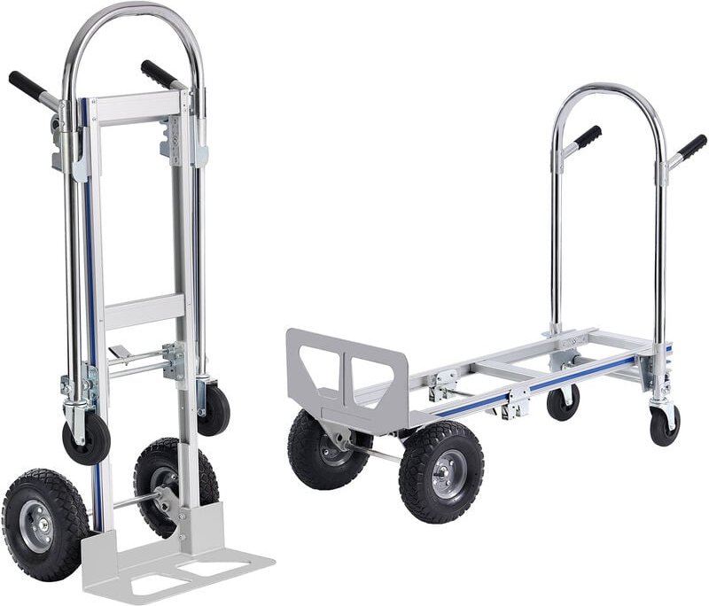 Thumbnail - VEVOR 2-in-1 Sackkarre Klappbar 249/363kg Tragfähigkeit Transportkarre Aluminiumlegierung & Kohlenstoffstahl Sackkarre ⇋...