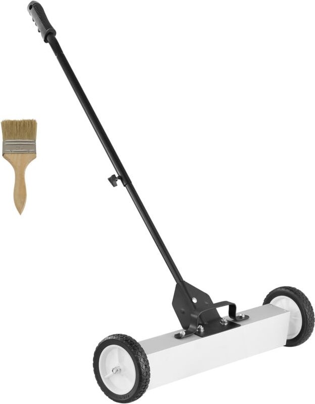 50 Pfund rollende Magnetkehrmaschine, 24 Zoll Schubkehrmaschine mit Teleskopgriff, ideal für Werkstatt, Garage, Hofreini...