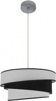 Senko - Hara Pendelleuchte 1xe27 chrom/weiß-schwarz regx40x40 cm