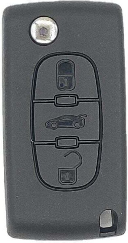 3-Tasten-Schlüsselgehäuse, Schlüsseletui, kompatibel mit Citroen Peugeot, 2-teiliges Schlüsseletui, faltbare Schutzhülle...